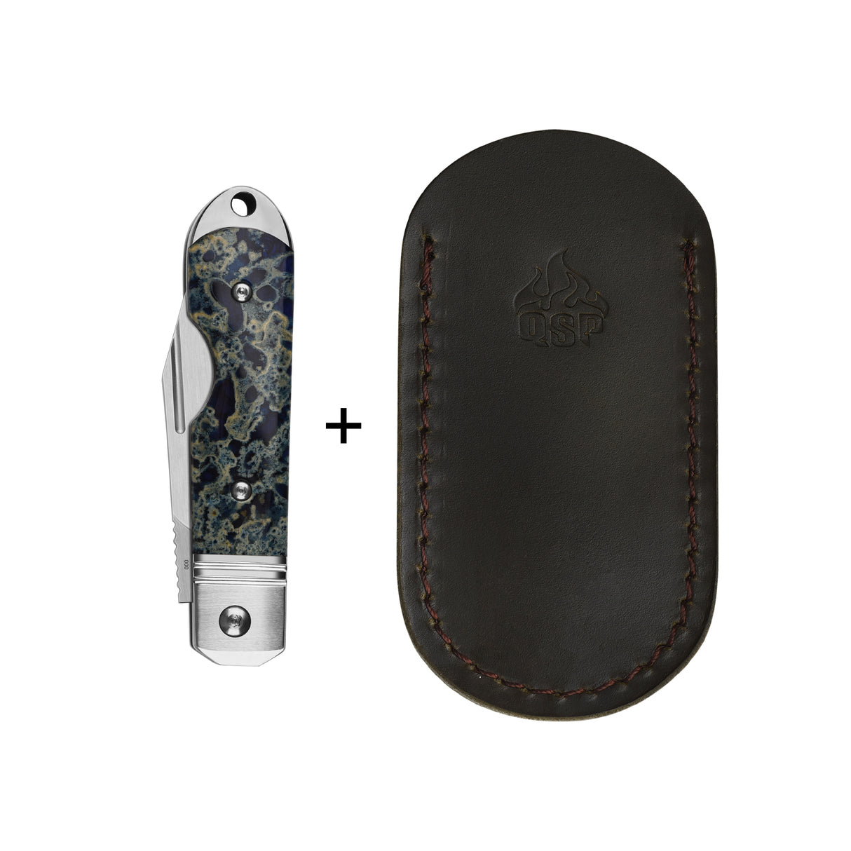 Limited Edition-QSP Moray Slip Joint Pocket Knife Vanax blade Raffir Calceon Ocean Blue Handle