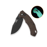 QSP Elk Glyde Lock Pocket Knife 14C28N blade Glow-in-the-Dark Micarta handle