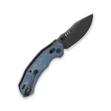 QSP Elk Glyde Lock Pocket Knife 14C28N blade Blue Texture Micarta handle