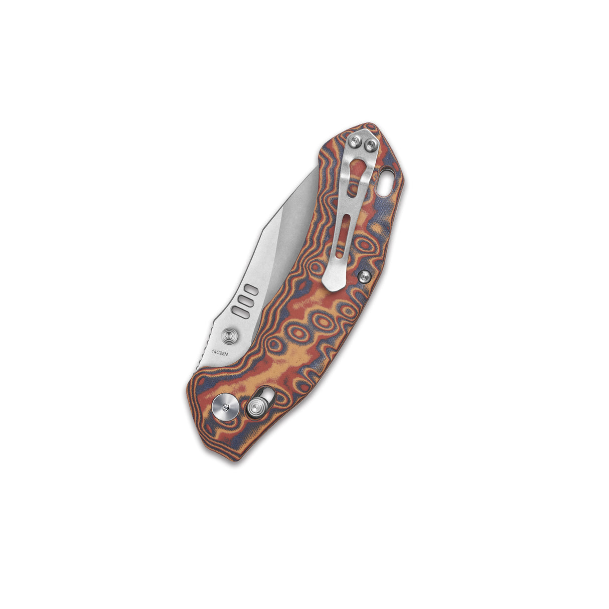 QSP Elk Glyde Lock Pocket Knife 14C28N blade Colorful Micarta handle