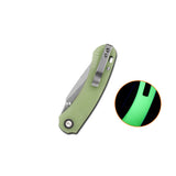 QSP Coyote Button Liner Lock Pocket Knife Nitro V blade Glow-in-the-Dark G10 handle
