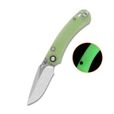 QSP Coyote Button Liner Lock Pocket Knife Nitro V blade Glow-in-the-Dark G10 handle