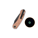 QSP Coyote Button Liner Lock Pocket Knife Nitro V blade Copper Foil G10 handle