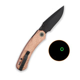 QSP Coyote Button Liner Lock Pocket Knife Nitro V blade Copper Foil G10 handle