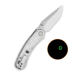 QSP Coyote Button Liner Lock Pocket Knife Nitro V blade Aluminum Foil G10 handle