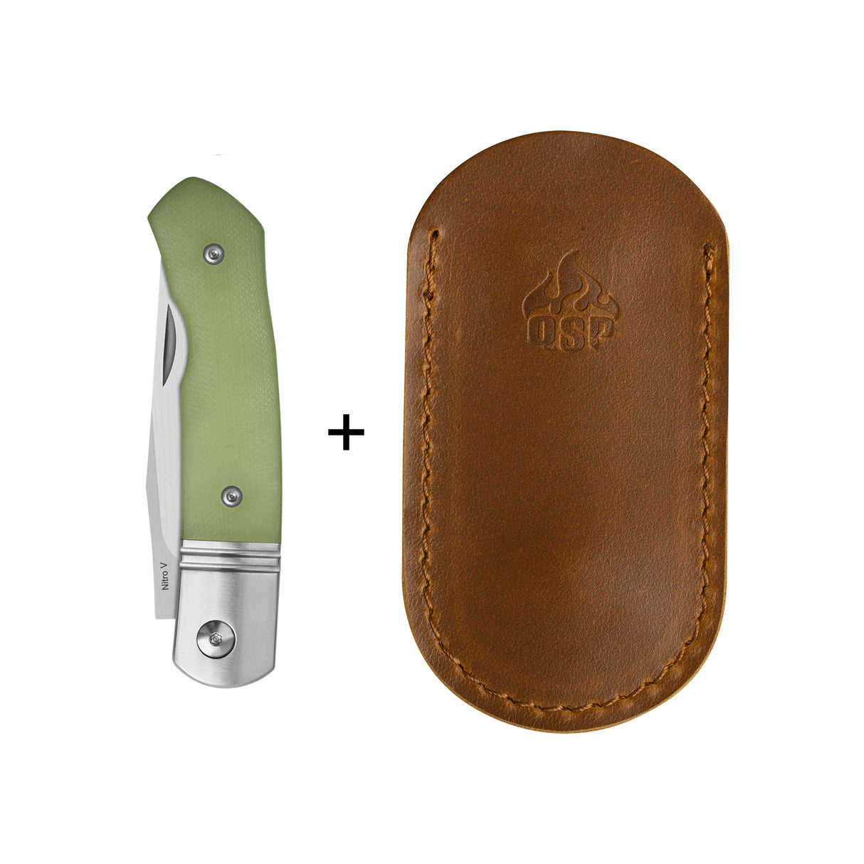 QSP Heron Slip Joint Pocket Knife Nitro V blade Glow-in-the-Dark G10 Handle