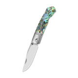QSP Heron Slip Joint Pocket Knife Nitro V blade Abalone Handle
