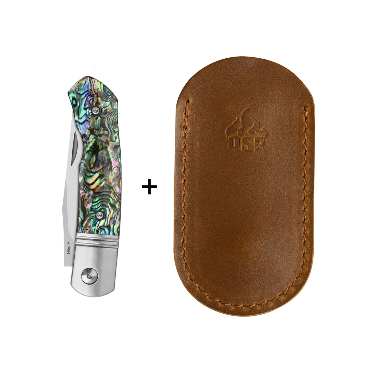 QSP Heron Slip Joint Pocket Knife Nitro V blade Abalone Handle