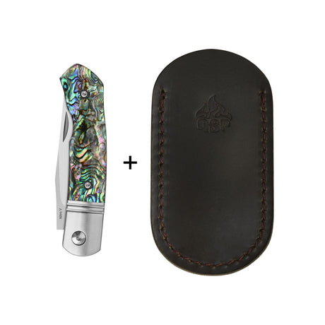 QSP Heron Slip Joint Pocket Knife Nitro V blade Abalone Handle