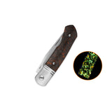 QSP Heron Slip Joint Pocket Knife Nitro V blade Glow-in-the-Dark Orange Shredded CF Handle