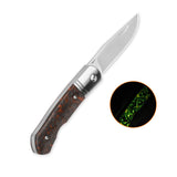 QSP Heron Slip Joint Pocket Knife Nitro V blade Glow-in-the-Dark Orange Shredded CF Handle
