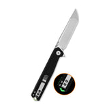 QSP Mantis Liner Lock Pocket Knife Nitro V blade Black G10 handle