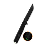 QSP Mantis Liner Lock Pocket Knife Nitro V blade Black G10 handle