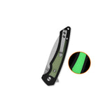 QSP Peregrine Liner Lock Pocket Knife 10Cr15MoV blade Black G10 with Glow-in-the-Dark G10 inlay handle