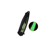 QSP Peregrine Liner Lock Pocket Knife 10Cr15MoV blade Black G10 with Glow-in-the-Dark G10 inlay handle