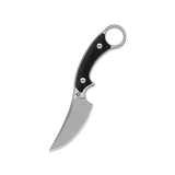 QSP Baby Viper Fixed Blade Knife 10Cr15MoV Blade Black G10 Handle
