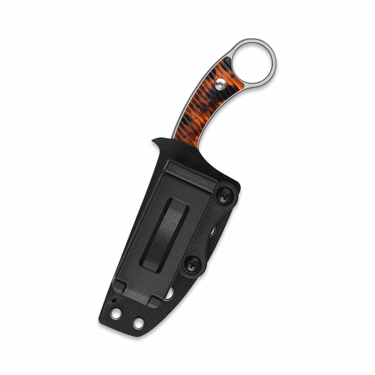 QSP Baby Viper Fixed Blade Knife 10Cr15MoV Blade Tortoise Resin Handle