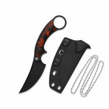 QSP Baby Viper Fixed Blade Knife 10Cr15MoV Blade Tortoise Resin Handle