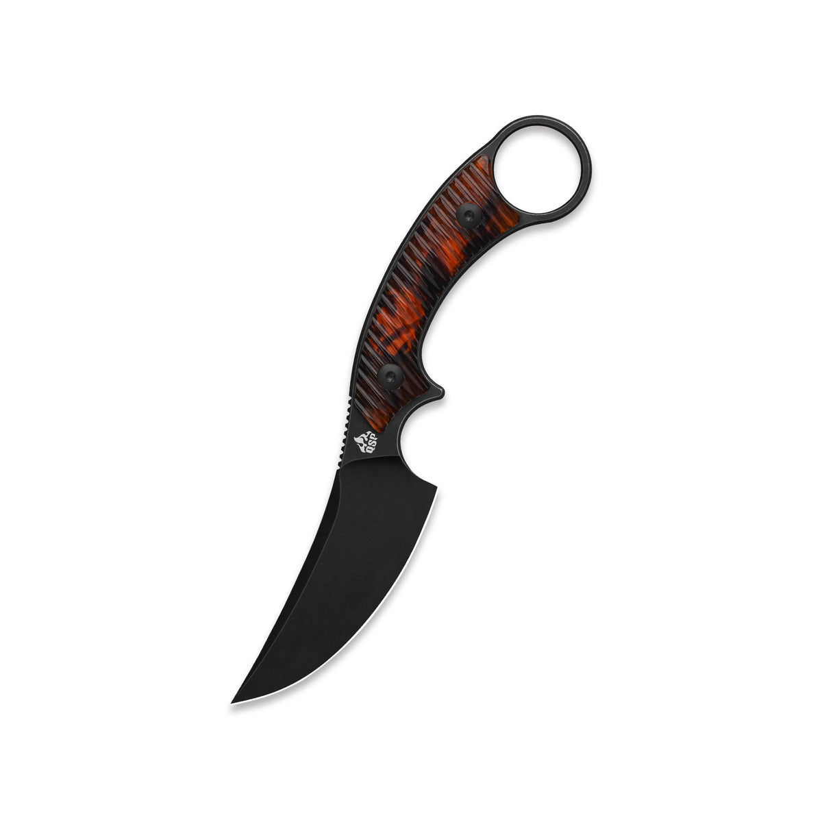 QSP Baby Viper Fixed Blade Knife 10Cr15MoV Blade Tortoise Resin Handle