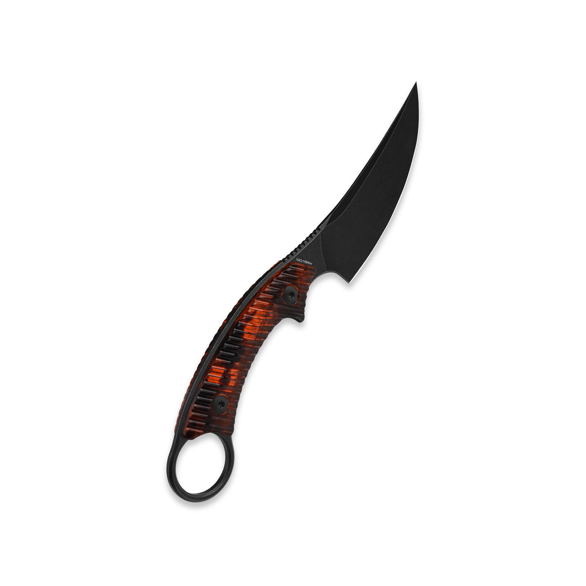 QSP Baby Viper Fixed Blade Knife 10Cr15MoV Blade Tortoise Resin Handle