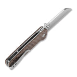 QSP Penguin Pocket Knife with sleek D2 blade and textured Micarta handle design.