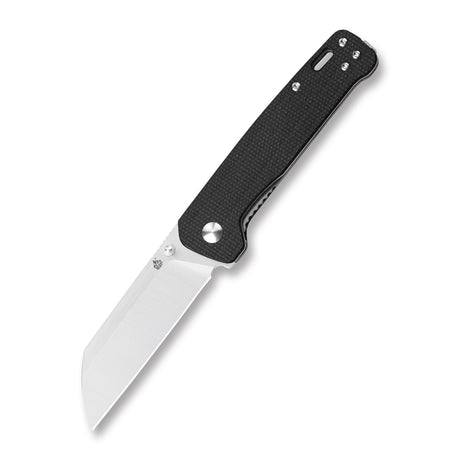 QSP Penguin pocket knife with D2 blade and black Micarta handle side view